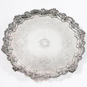 A Victorian Sterling Silver Salver, Daniel & Charles Houle, London, 1844