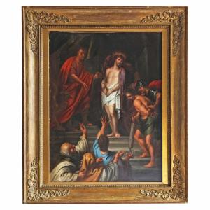 Peter Paul Rubens atelier de, Siegen 1577 - Anvers 1640; Ecce Homo, huile sur cuivre