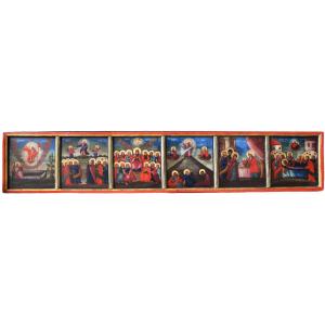 Polyptych: Life Of The Virgin Mary And Christ, 19th Century, Tempera On Panel