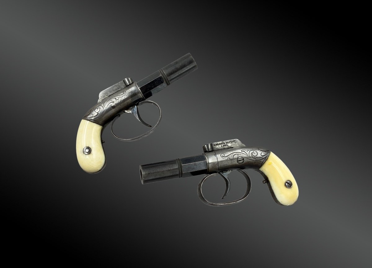 Paire De Pistolets à Percussion Allen & Thurber, Second Modèle Etats-unis 1845