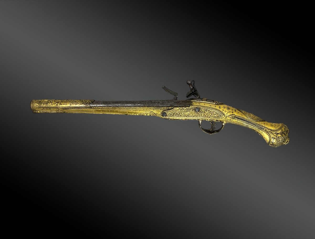 Pistolet à Silex En Vermeil, Dit Kubur, Art Ottoman  Balkan, Vers 1830-photo-2