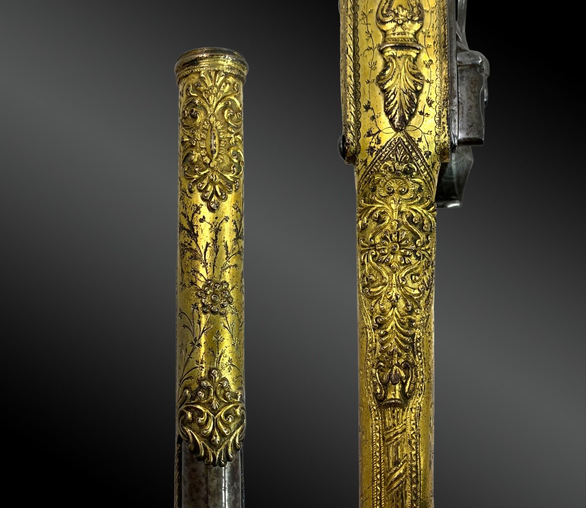 Pistolet à Silex En Vermeil, Dit Kubur, Art Ottoman  Balkan, Vers 1830-photo-1