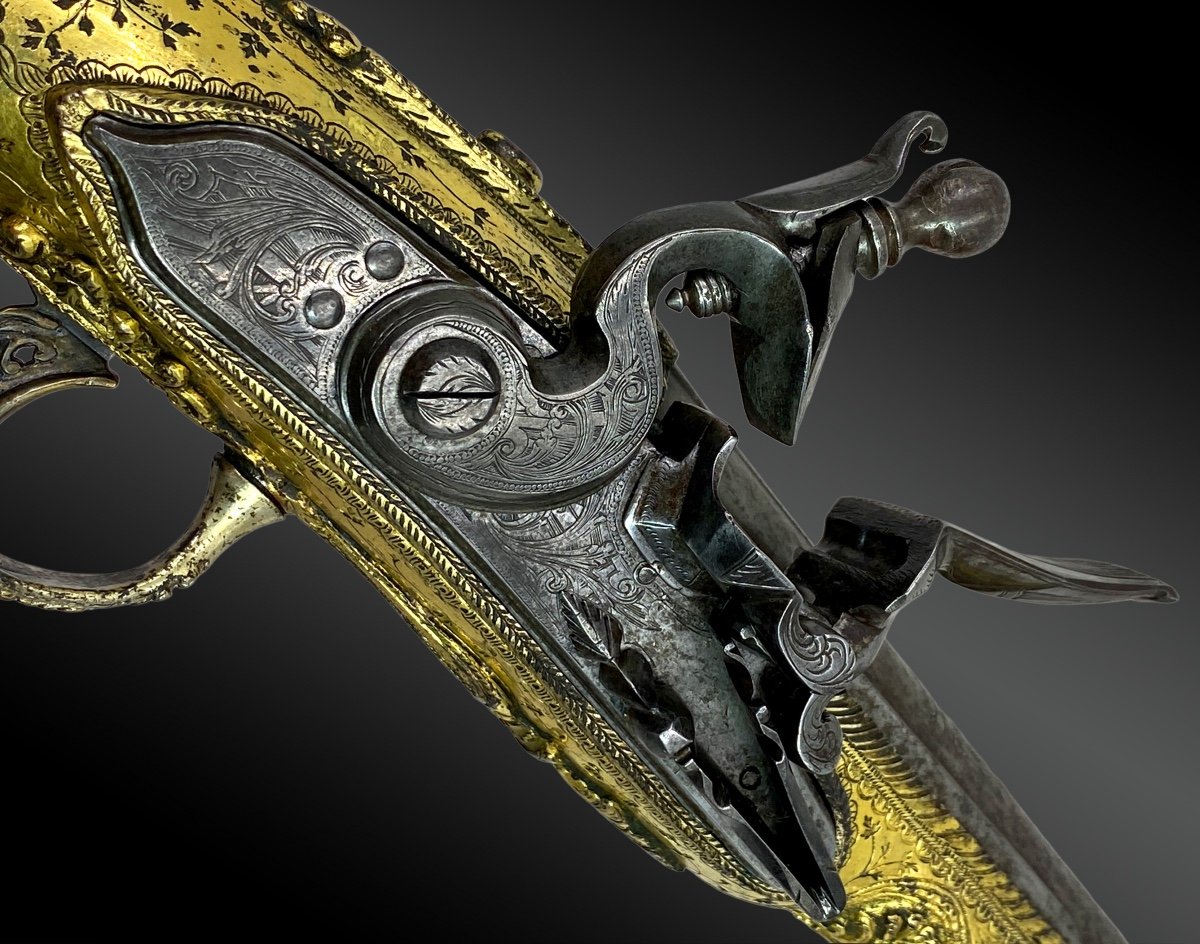 Pistolet à Silex En Vermeil, Dit Kubur, Art Ottoman  Balkan, Vers 1830-photo-3