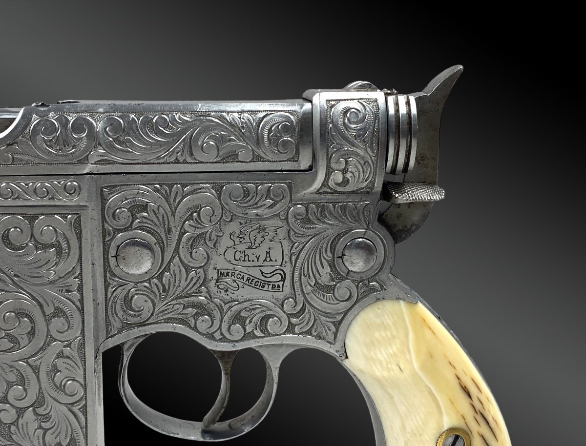 Charola Y Anitua Automatic Pistol, 1st Model, Entirely Engraved. Spain 1897-photo-3