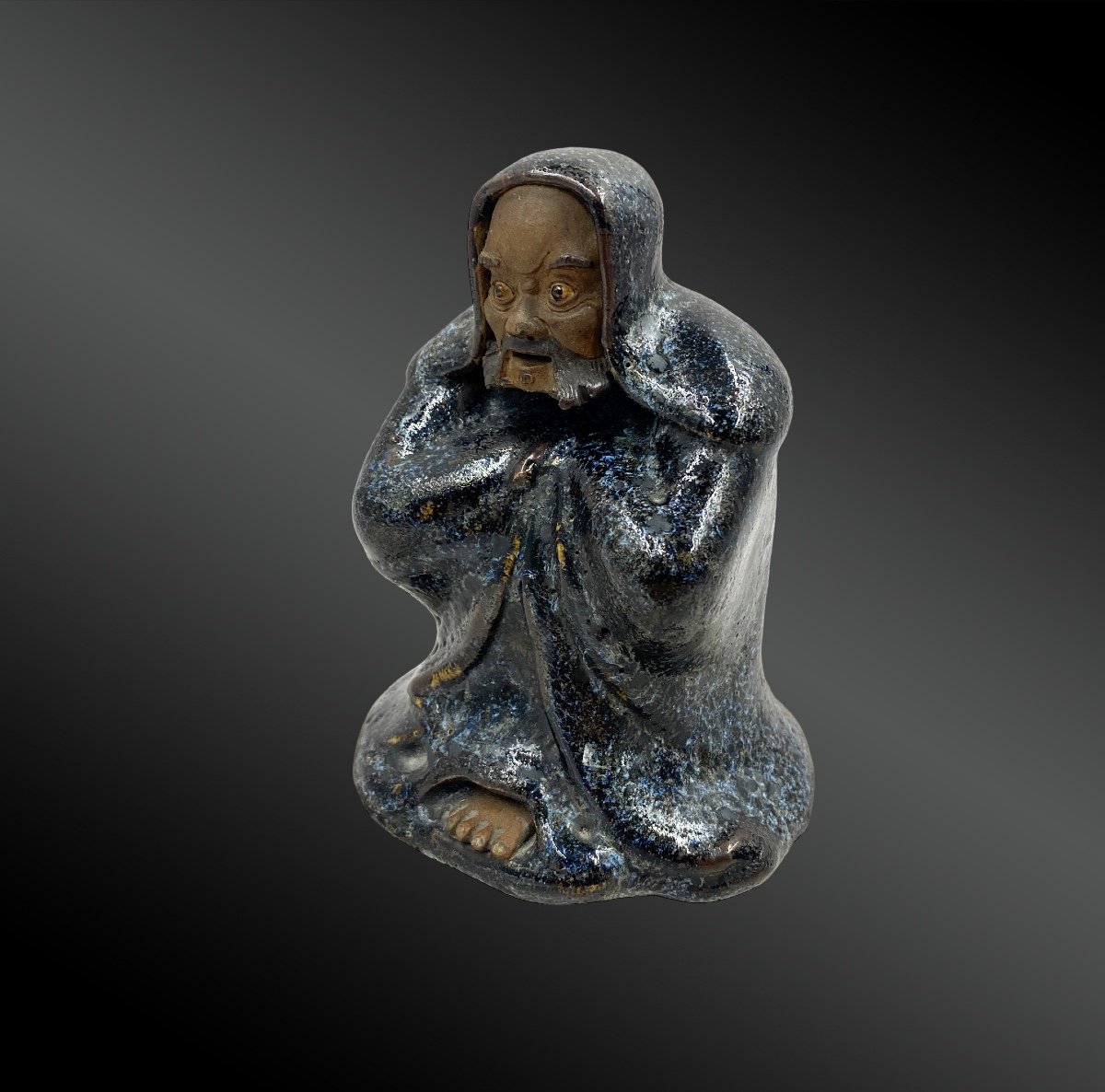 Statuette Figuring A Daruma Japan, Meiji Period (1868 - 1912)-photo-3