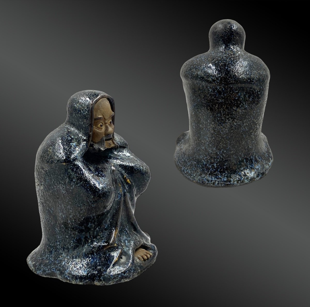 Statuette Figuring A Daruma Japan, Meiji Period (1868 - 1912)-photo-4