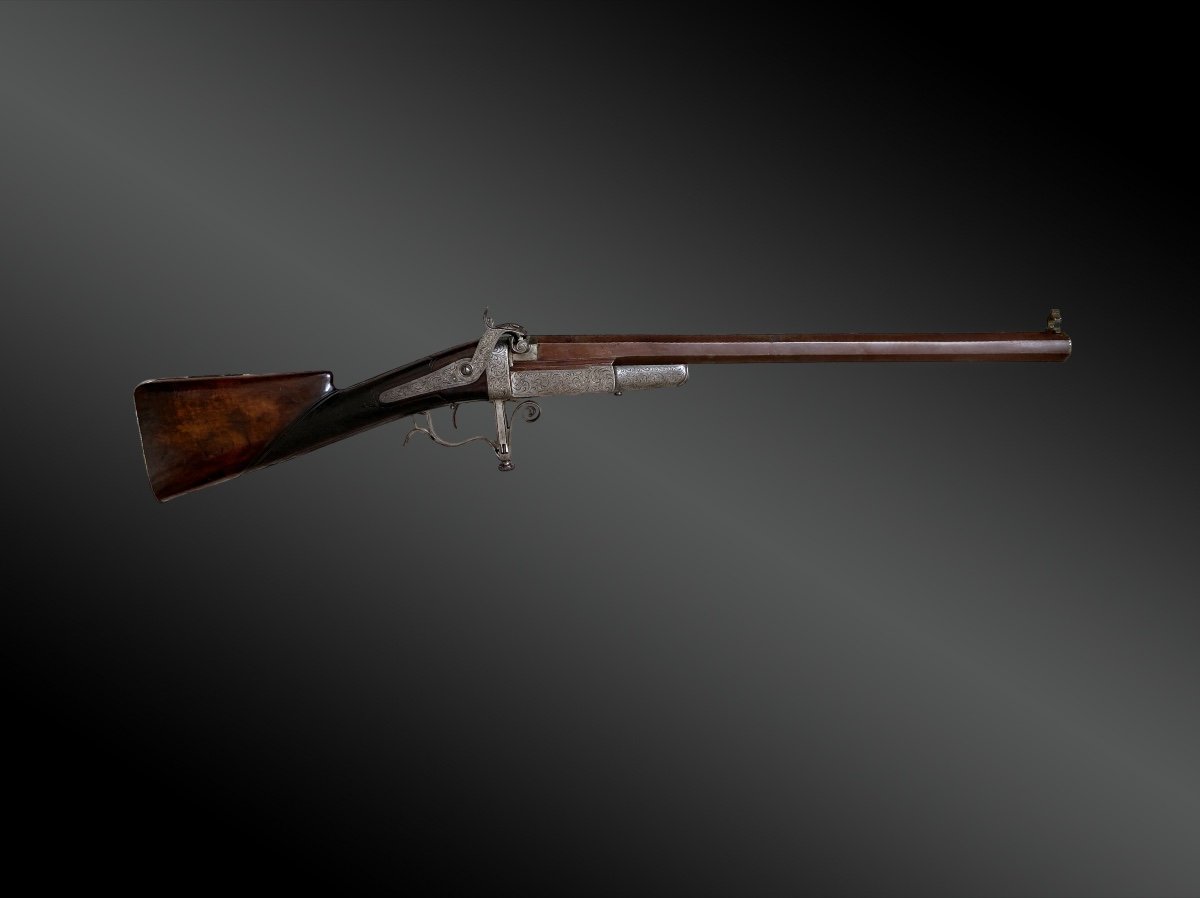 Heavy Barrel Shooting Rifle, Luxury Finish Circa 1860-photo-2