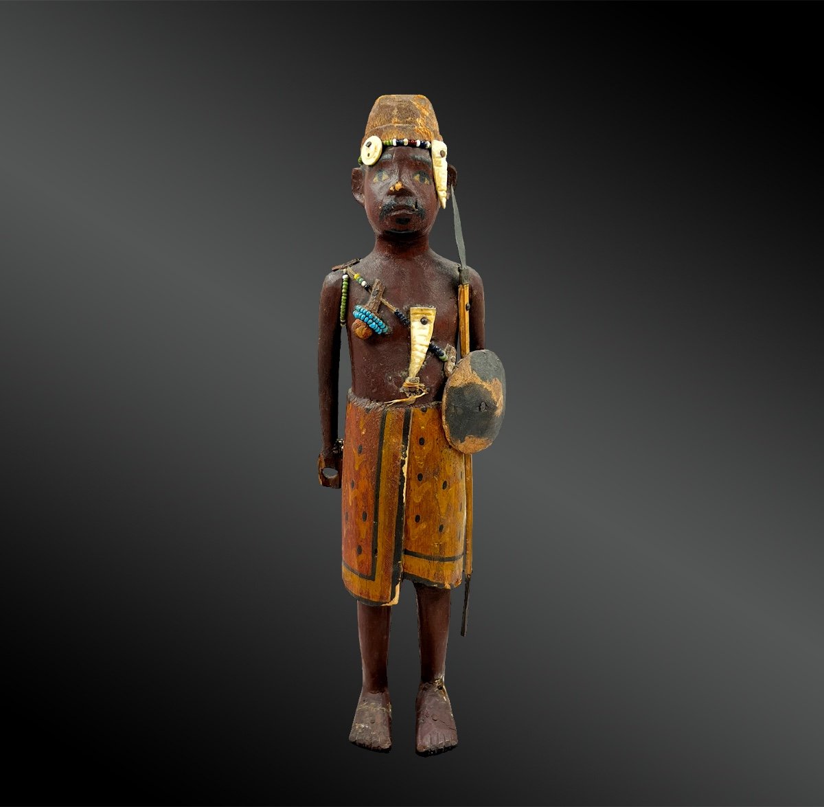 Statuette Figurant Un Guerrie Sakalava Ou Bara - Culture Mérina, Afrique Du Sud - XXème Siècle