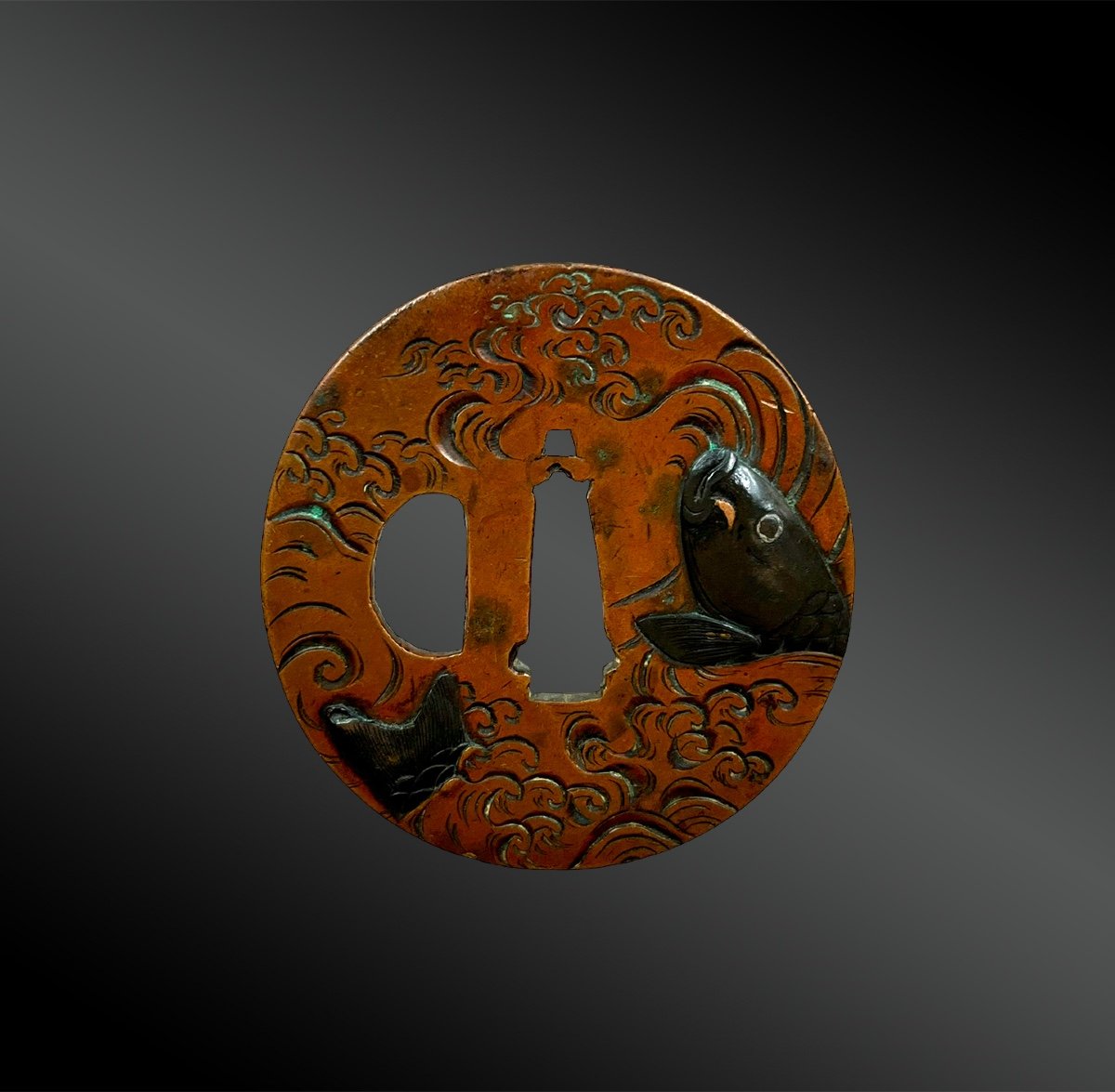 Tsuba à La Carpe - Japon - Période Meiji (1808-1912)