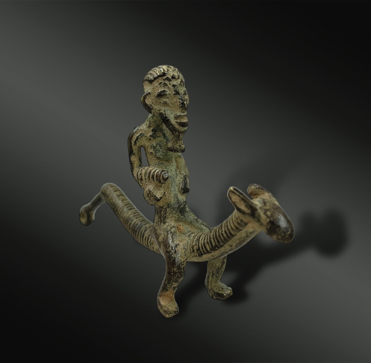 Curious Pendant Figuring A Rider - Mali - 19th Century-photo-2