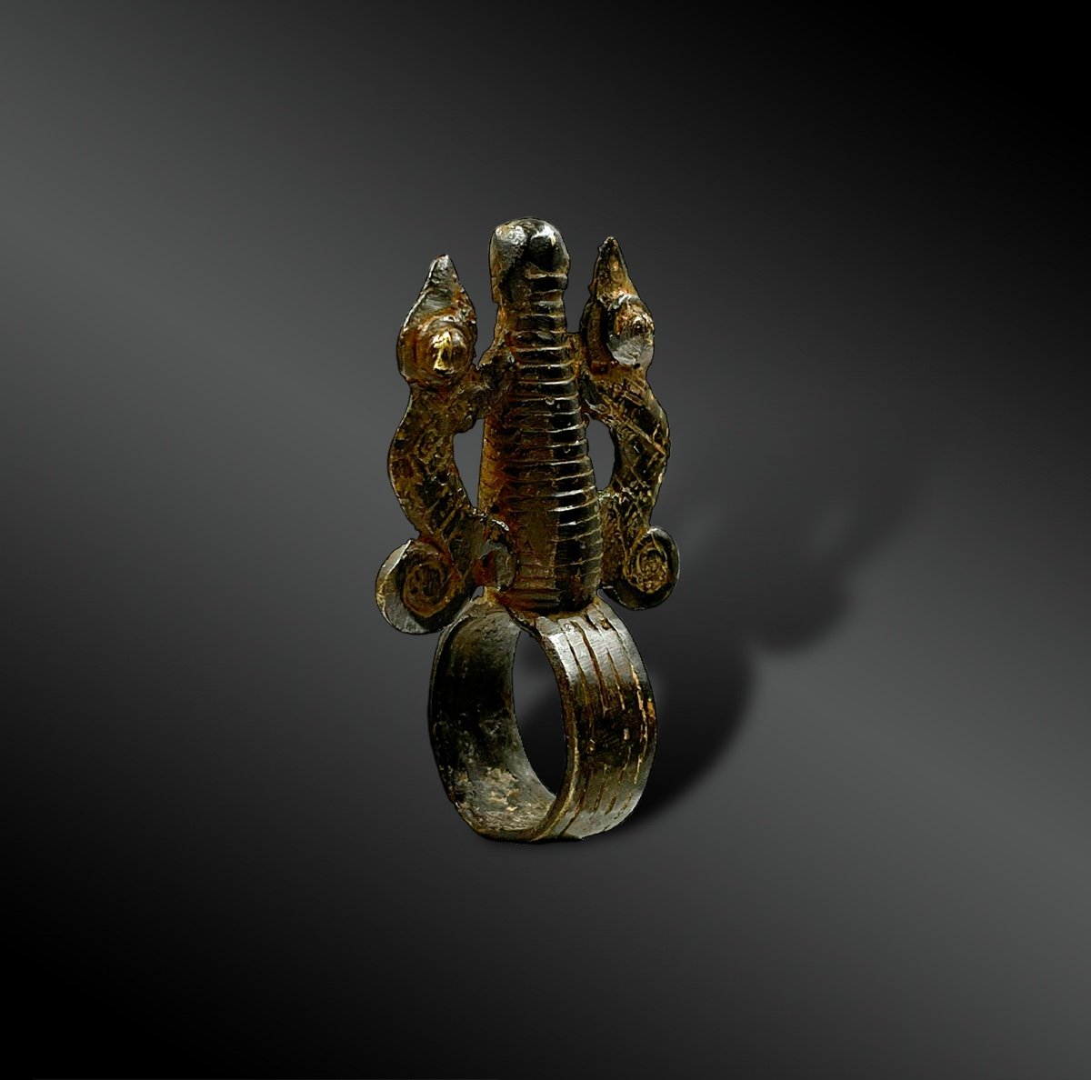 Animated Ring Of Two Chameleons - Gan Culture, South-west Burkina Faso - 19th Century