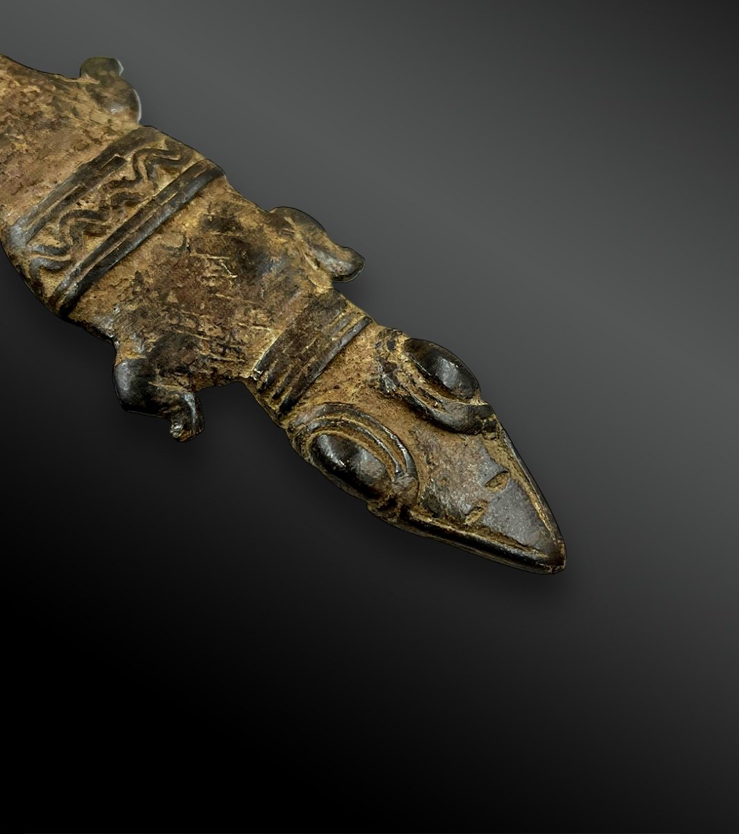 Pendentif Debira Figurant Un Crocodile - Culture Gan, Burkina Faso - XIXème Siècle-photo-2