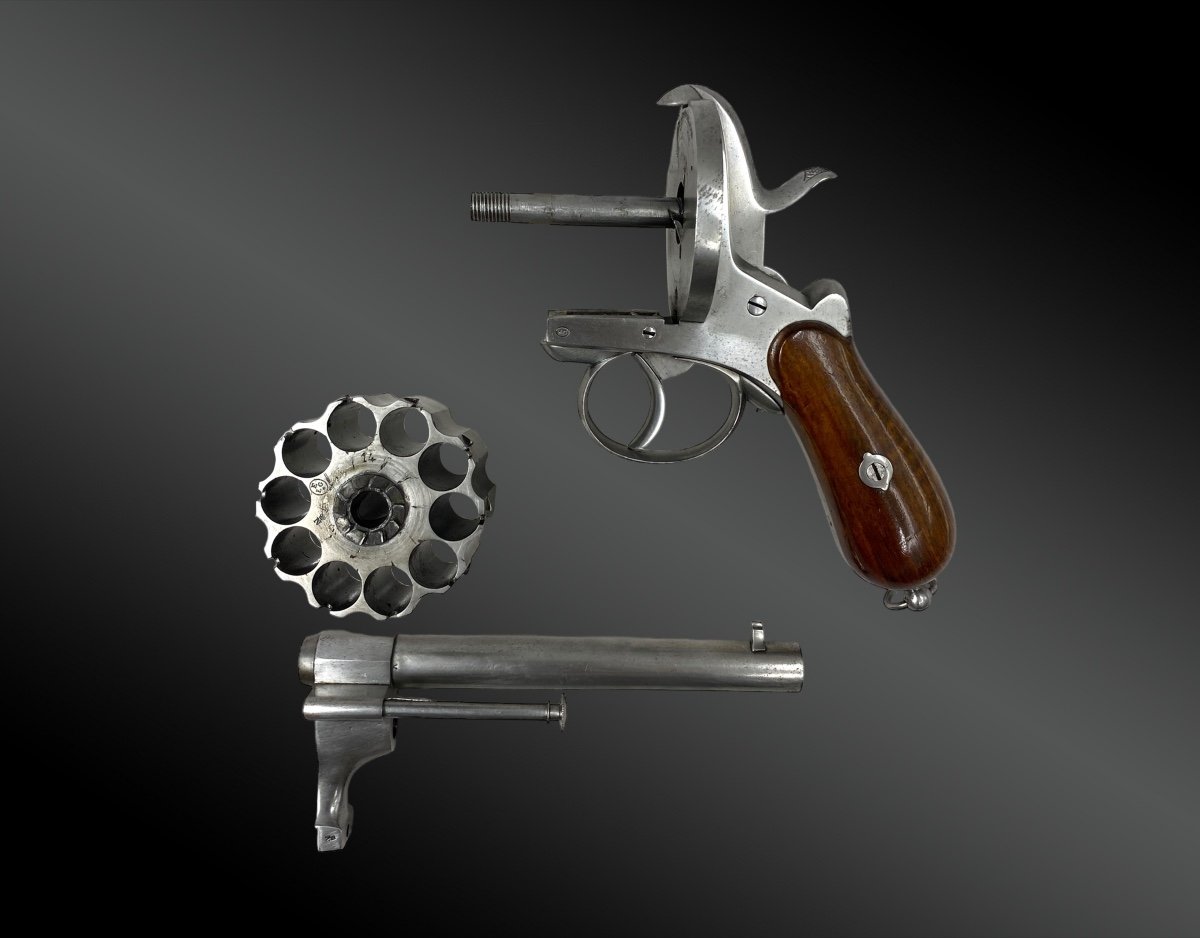 Revolver J. Chaineux, 10 Coups. Belgique, Vers 1865-photo-4