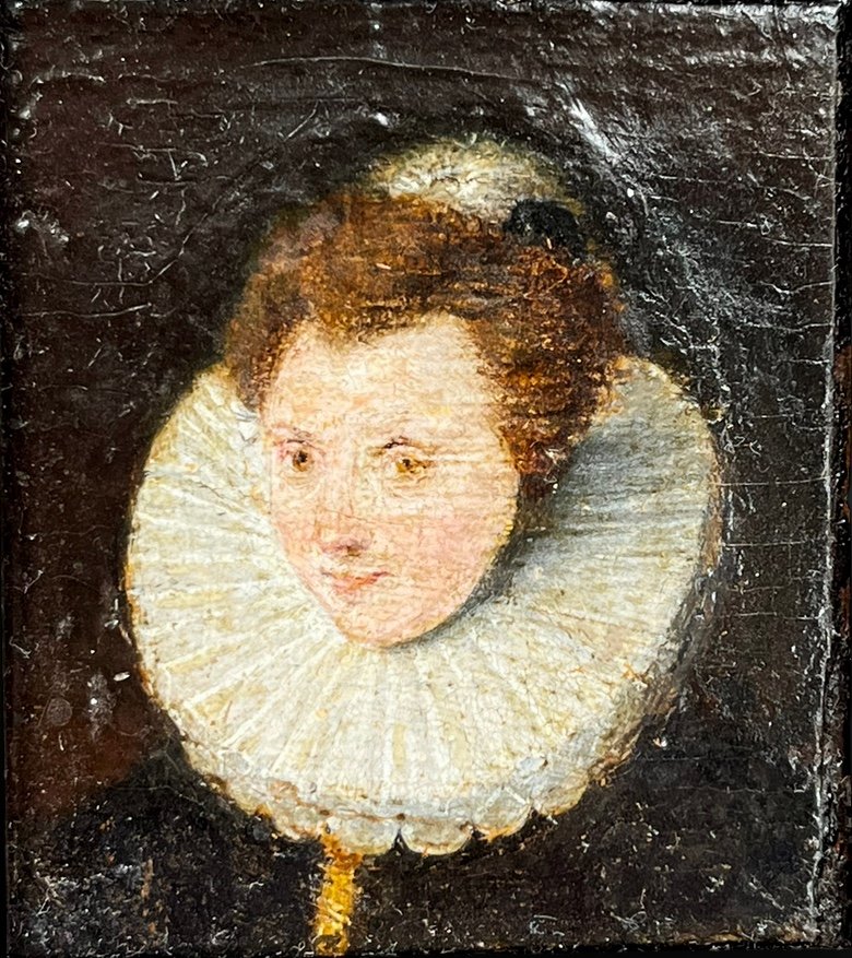 Ecole Française Du XIXème Siècle - Portraits Miniatures Du Roi Et De La Reine De Navarre-photo-2