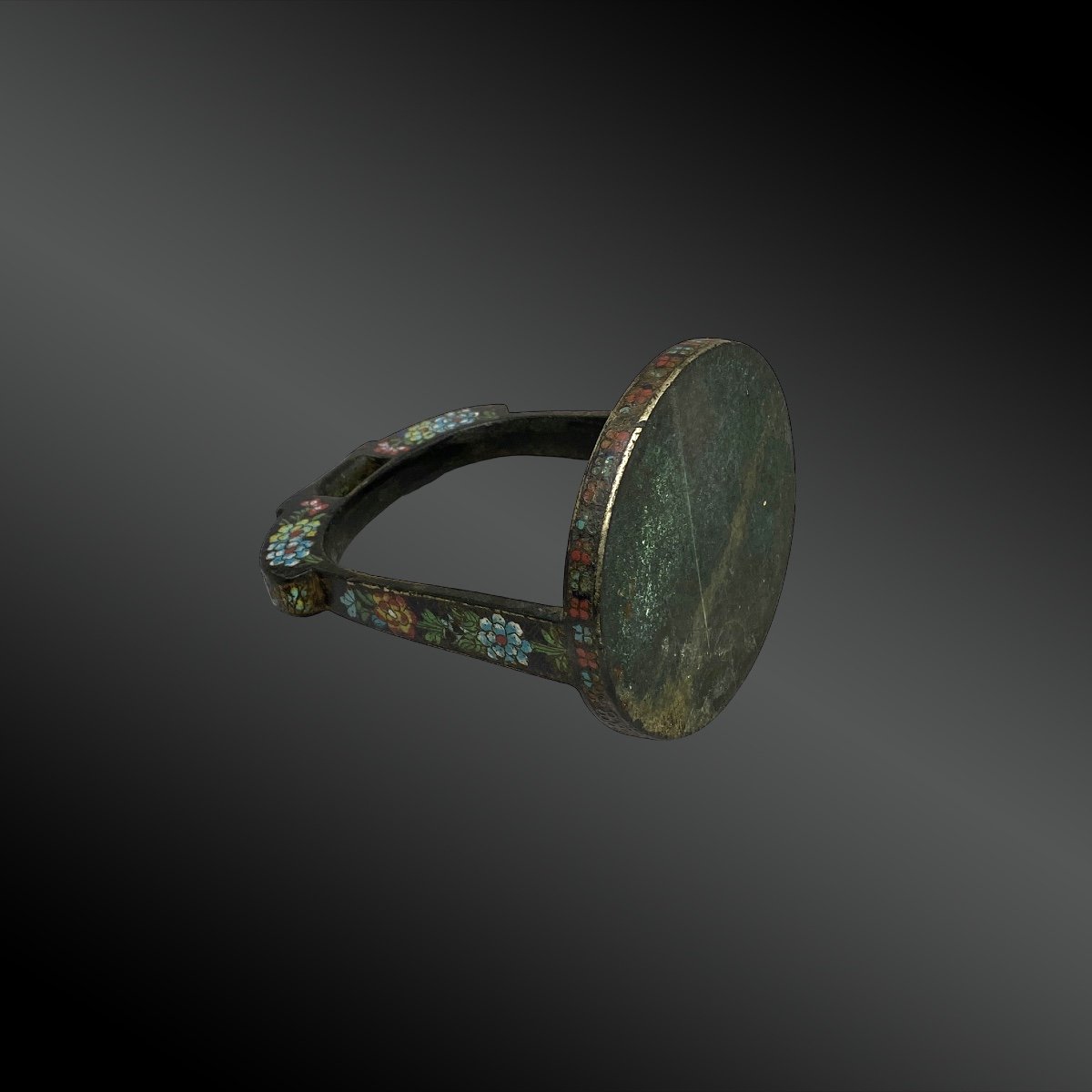 Bronze Stirrup With Cloisonné Enamel China Early 19th Century-photo-4