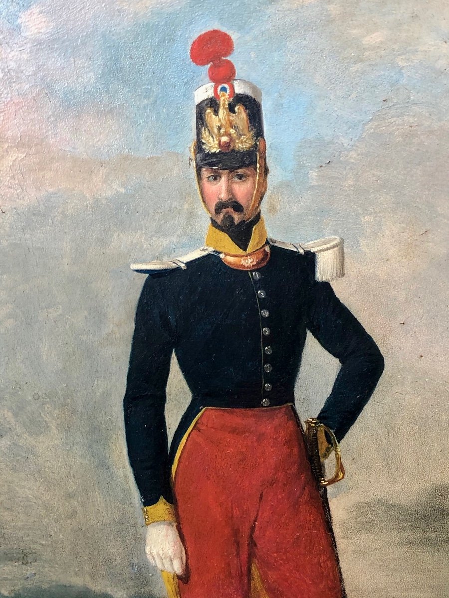 école Française Du XIXème Siècle - Officier Voltigeur De La Garde Impériale , 1840-photo-2