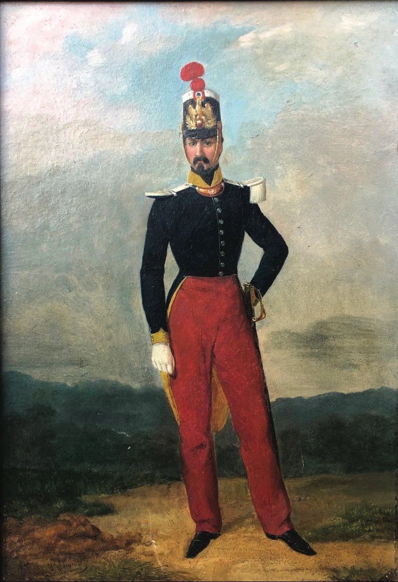 école Française Du XIXème Siècle - Officier Voltigeur De La Garde Impériale , 1840