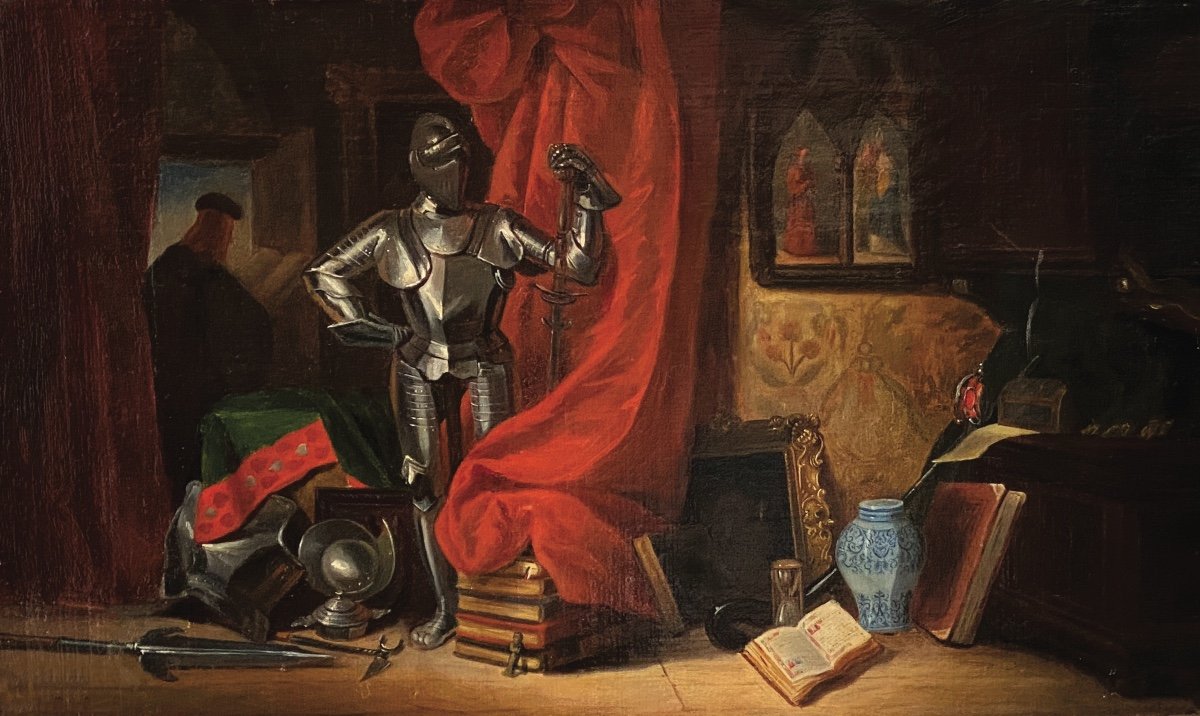 French Romantic School Around 1830 - Still Life With Armor