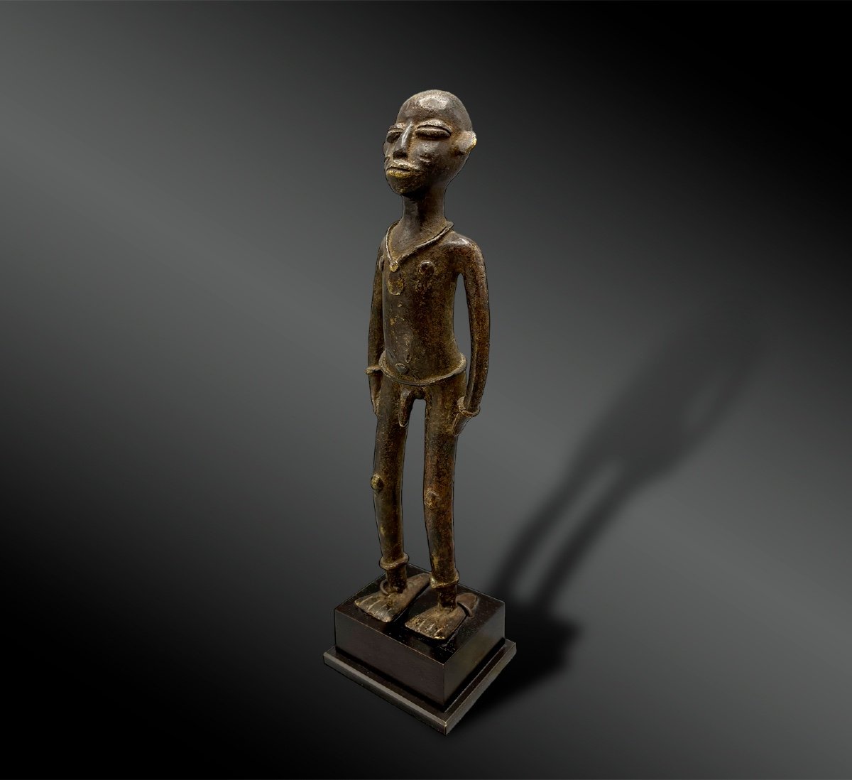 Statuette Of A Man Standing - Baoulé Culture, Ivory Coast-photo-3