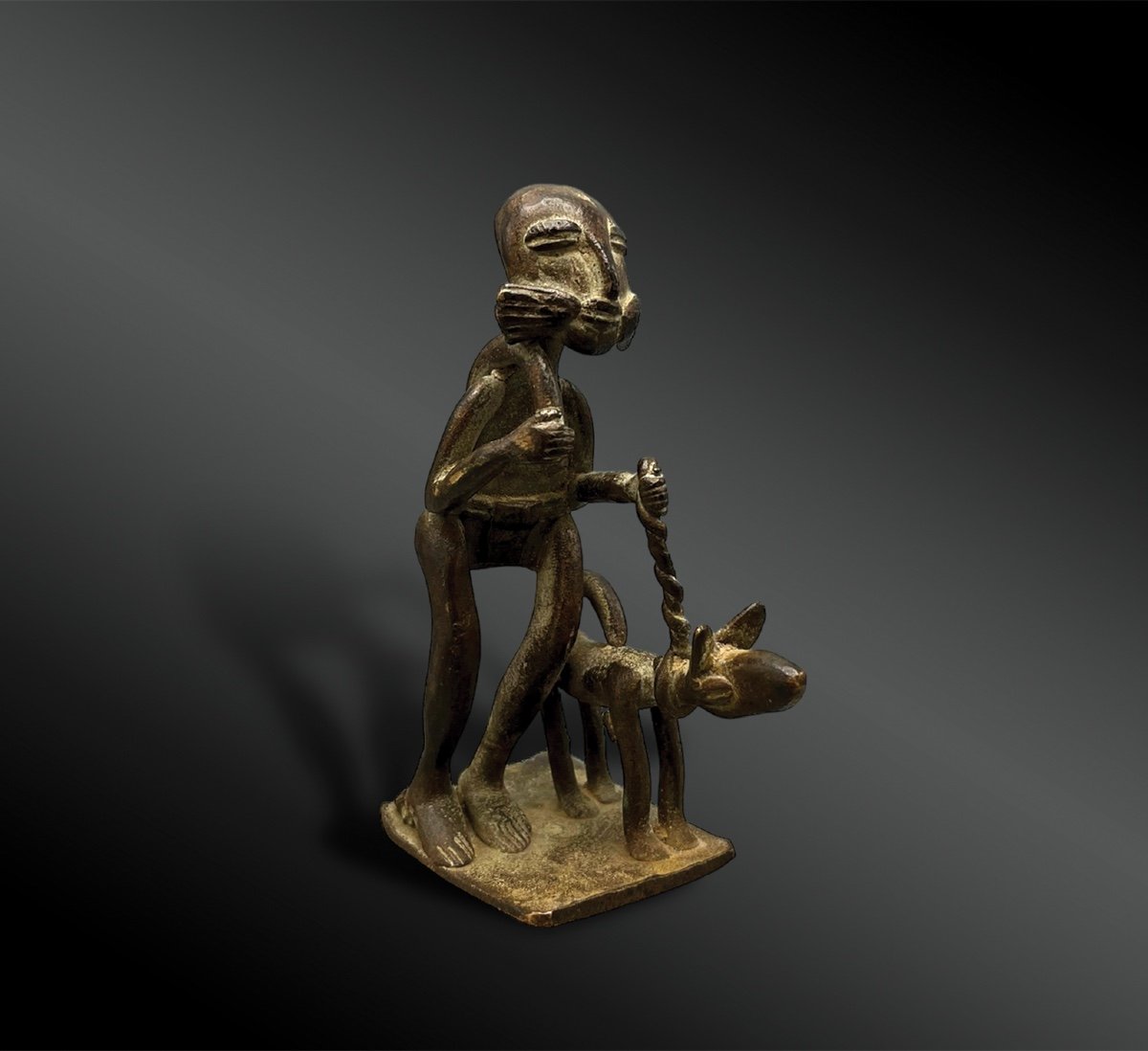 Statuette Depicting A Mustached Man - Baoulé Culture?, Ivory Coast
