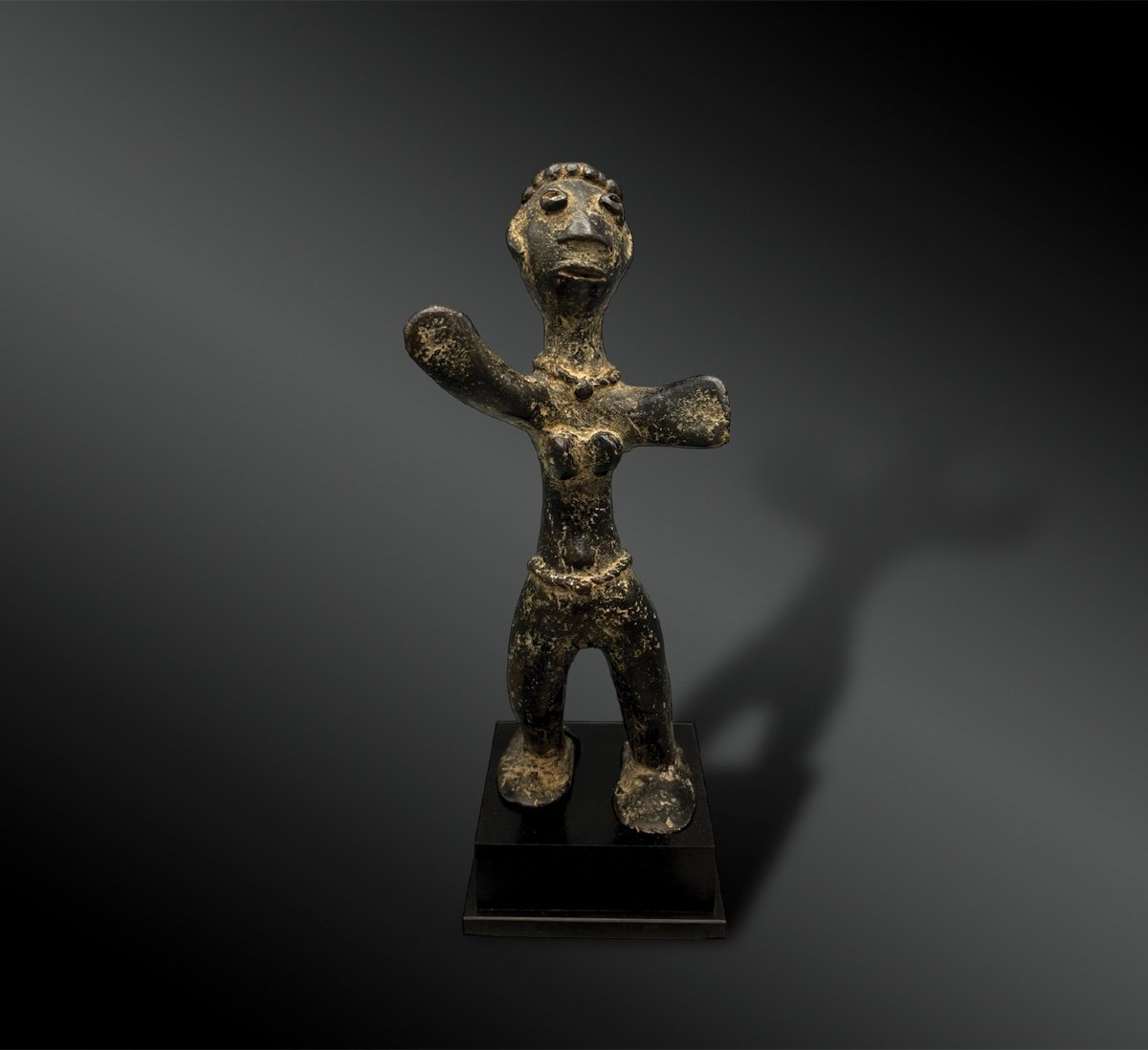 Statuette Féminine Se Tenant Debout - Vallée Du Niger - XIXème Siècle Ou Antérieur-photo-2