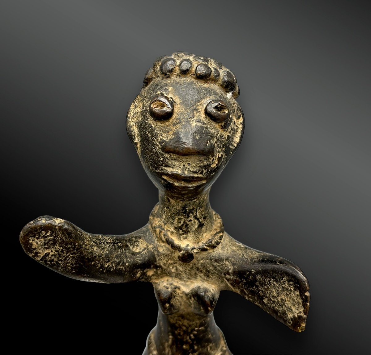 Statuette Féminine Se Tenant Debout - Vallée Du Niger - XIXème Siècle Ou Antérieur-photo-3