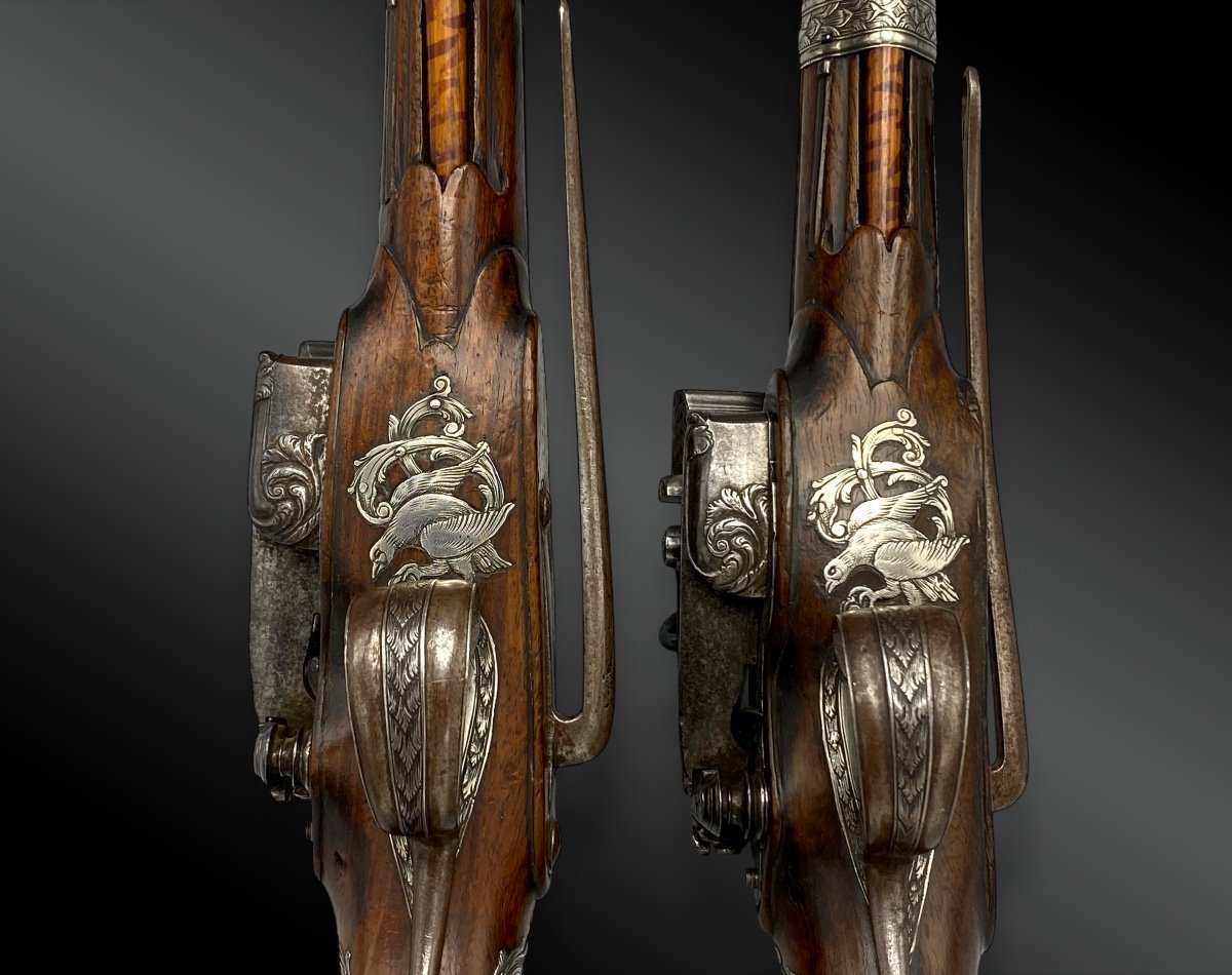 Paire De Pistolets à Silex Luxe, Par Joseph Llinaros Espagne Vers 1800-photo-2