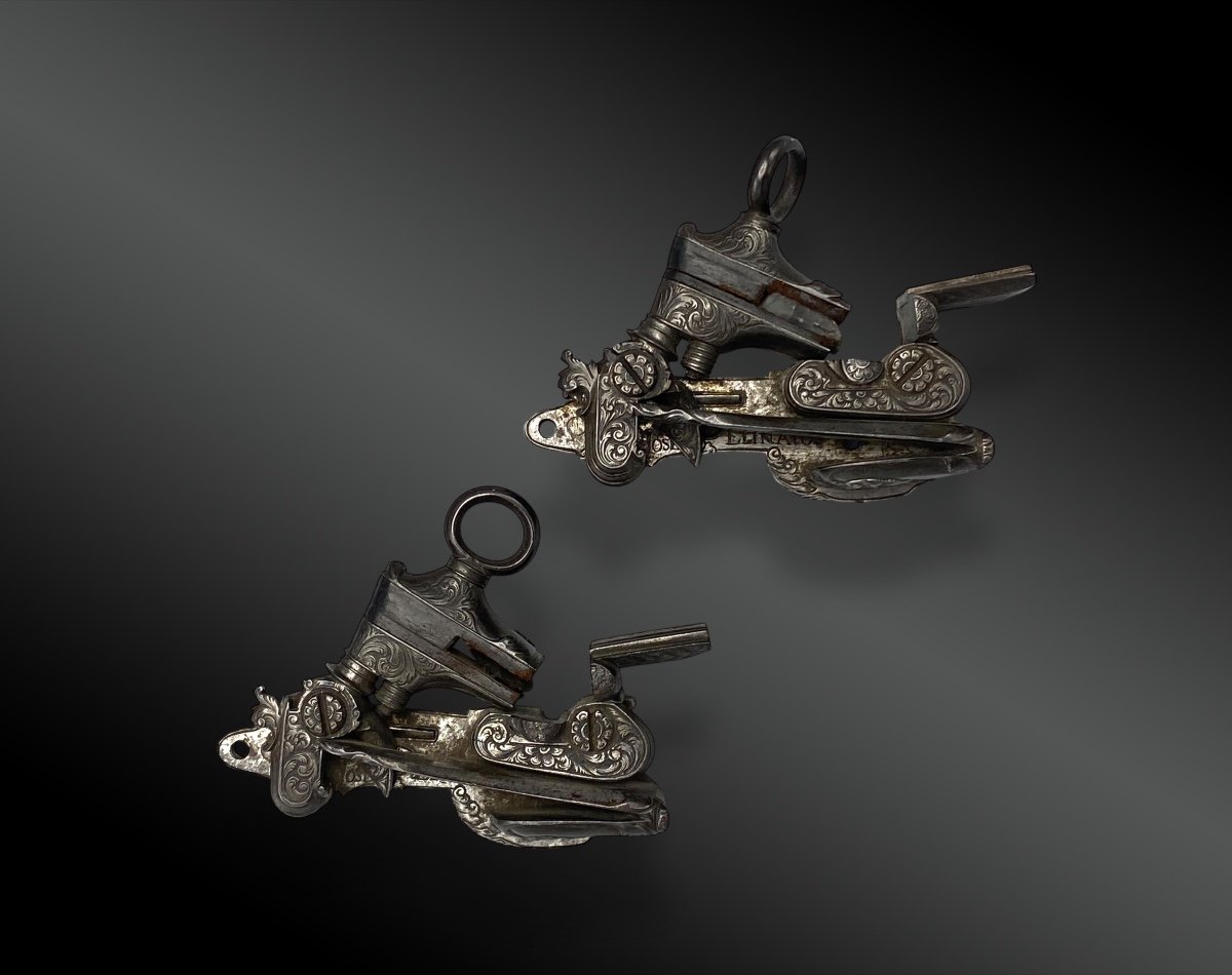 Paire De Pistolets à Silex Luxe, Par Joseph Llinaros Espagne Vers 1800-photo-3