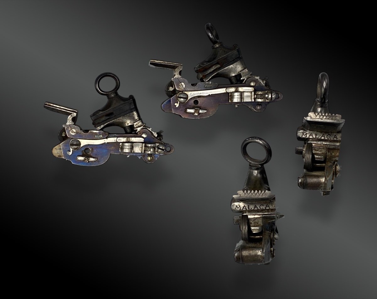 Paire De Pistolets à Silex Luxe, Par Joseph Llinaros Espagne Vers 1800-photo-6