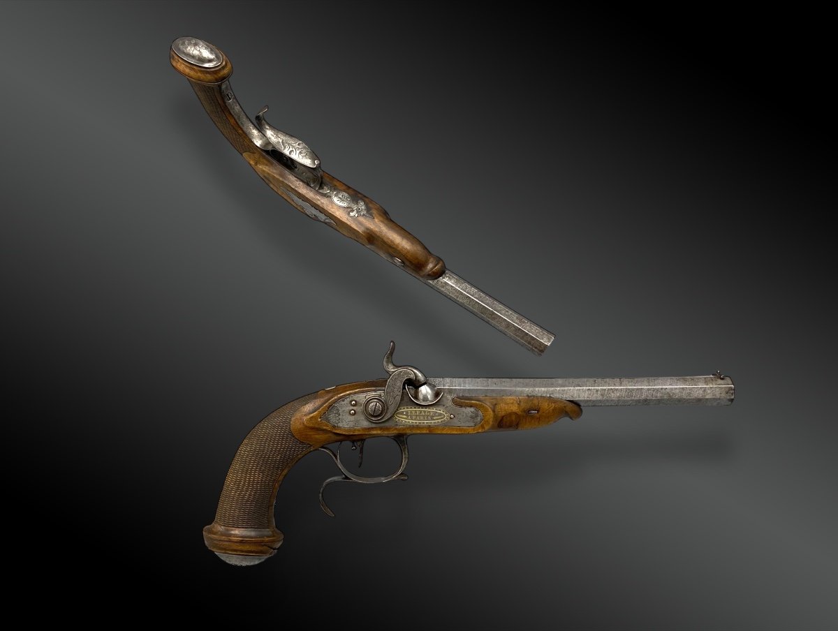 Pair Of Percussion Pistols Signed Lepage In Paris France - 19th Century-photo-3
