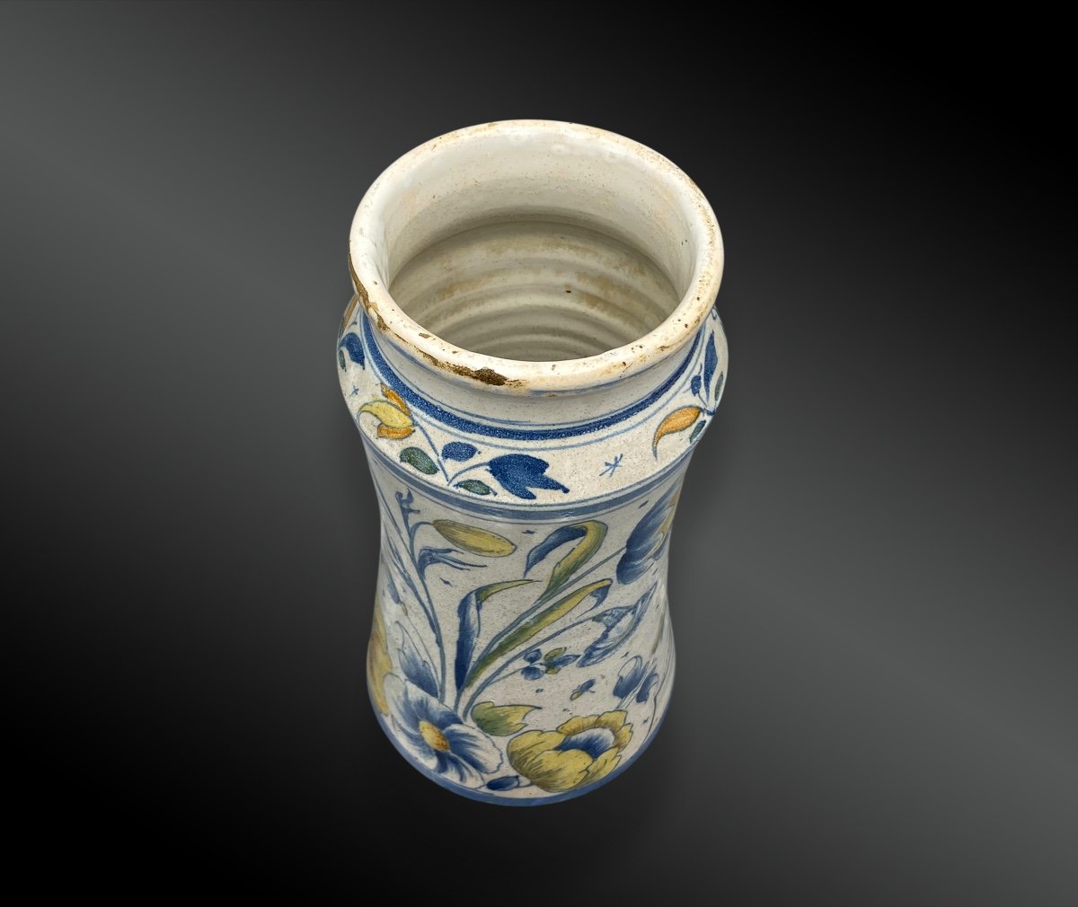 Pharmacy Jar Or Albarello Muel, Province Of Zaragoza, Aragon, Spain Late 17th Century -photo-1