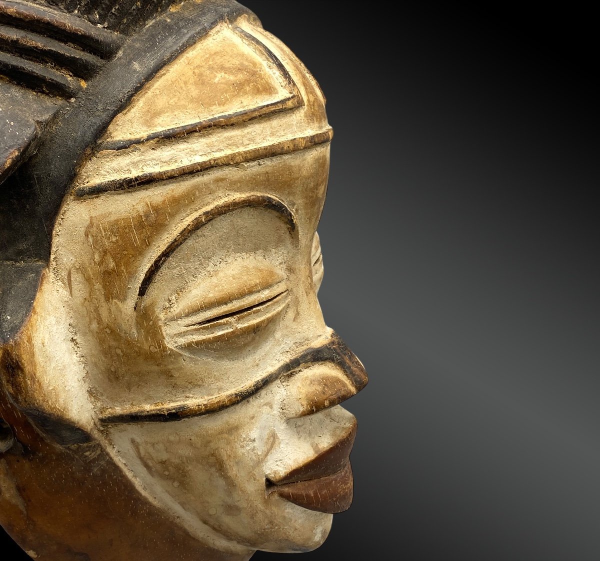 Masque Anthropomorphe Okuyi Culture Punu, Sud Du Gabon-photo-4