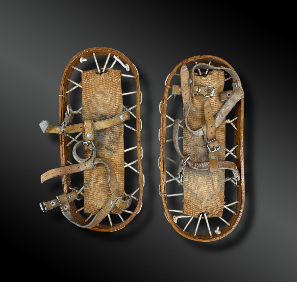 Pair Of Military Snowshoes - 20th Century-photo-2