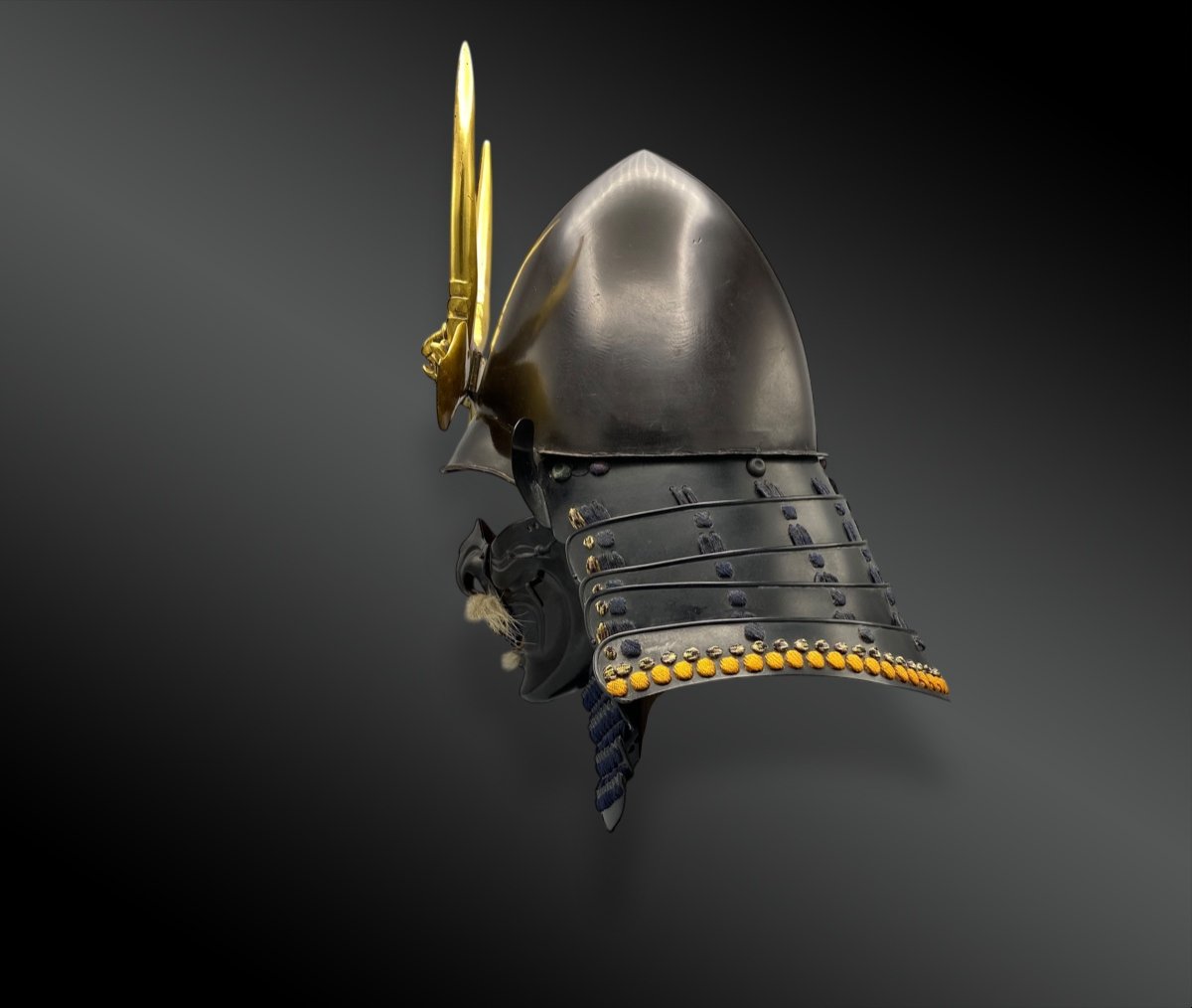 Ensemble Casque De Guerre Appelé Kabuto Avec Mempo Et Maedaté Oni. Japon Période Edo 1603–1868-photo-3