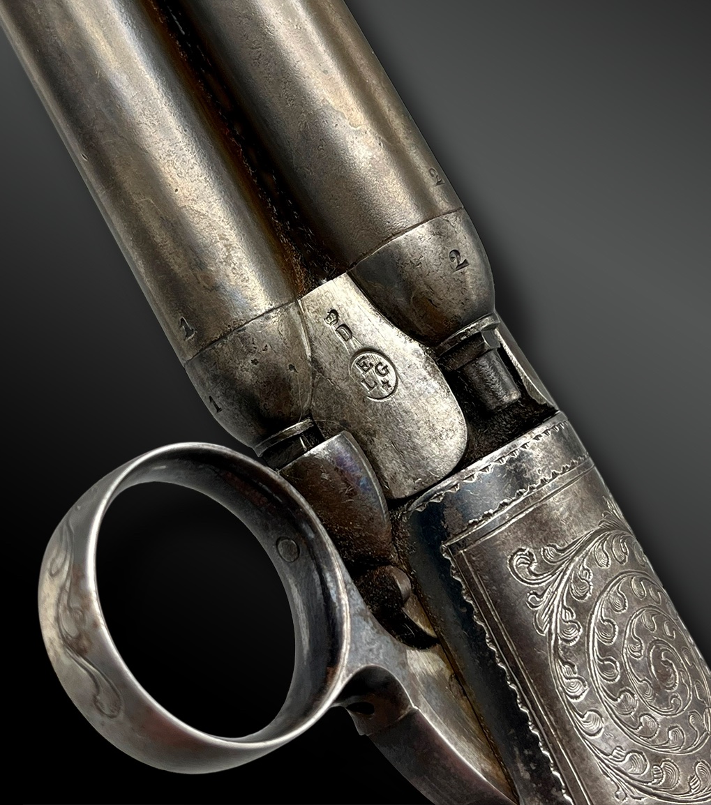 Revolver Poivrière Signée Mariette - Liège, Belgique - XIXème Siècle-photo-3