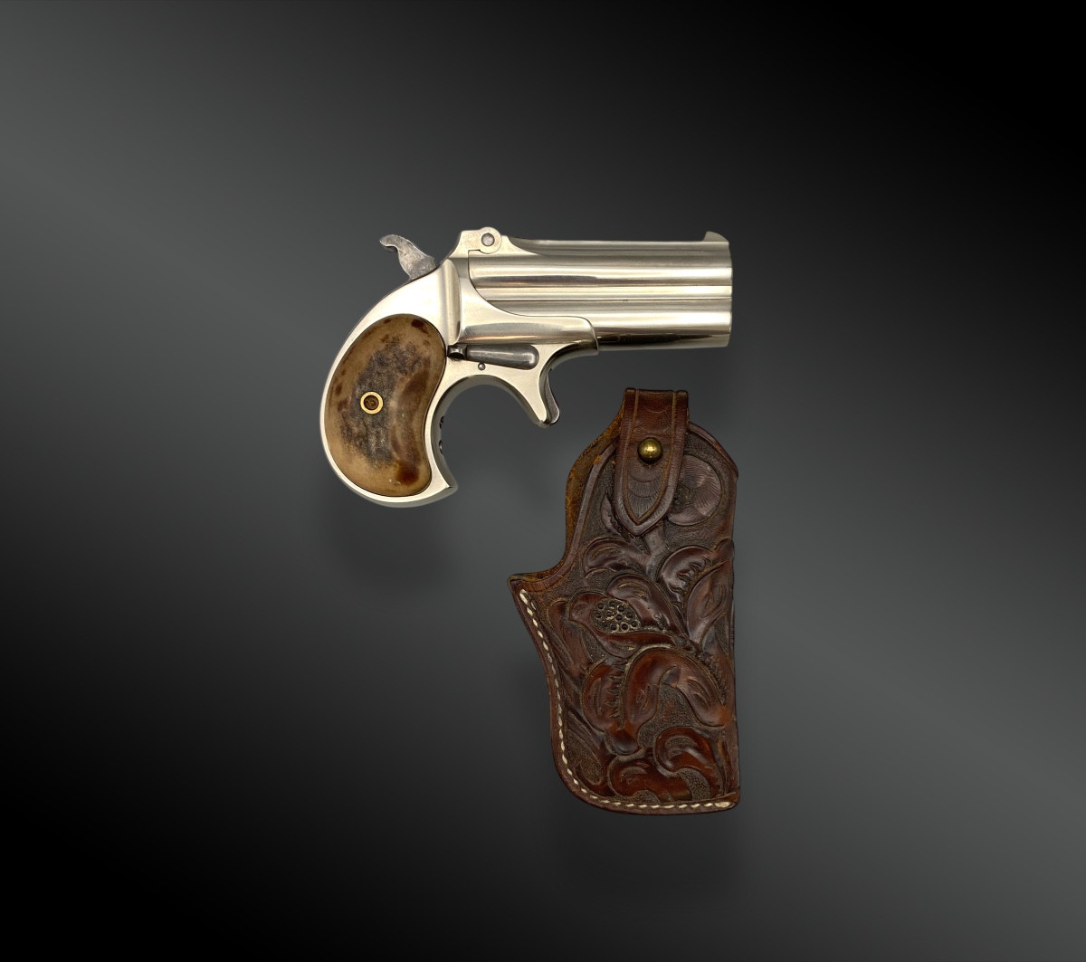 Remington Double Deringer Pistol, 3rd Model; With Holster. United States - 19th Century