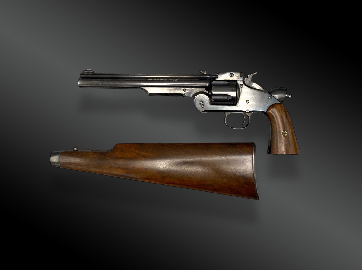 Coffret Revolver Smith et Wesson N°3 avec crosse additionnelle, fini par Gastinne Renette. -photo-2