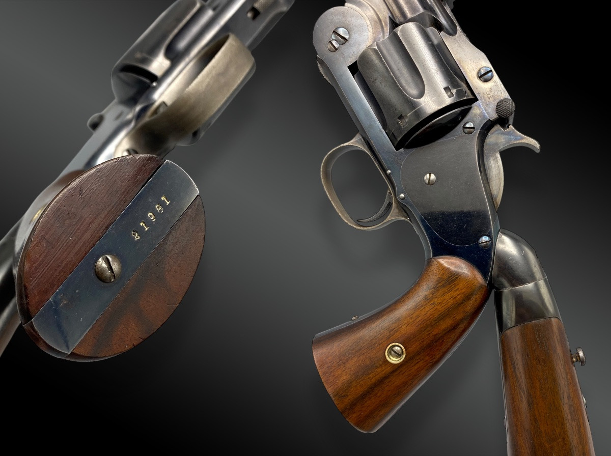 Coffret Revolver Smith et Wesson N°3 avec crosse additionnelle, fini par Gastinne Renette. -photo-4