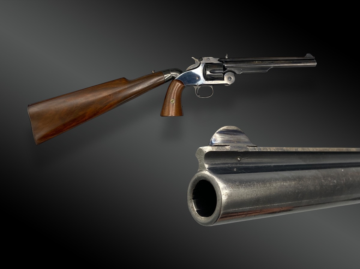Coffret Revolver Smith et Wesson N°3 avec crosse additionnelle, fini par Gastinne Renette. -photo-2