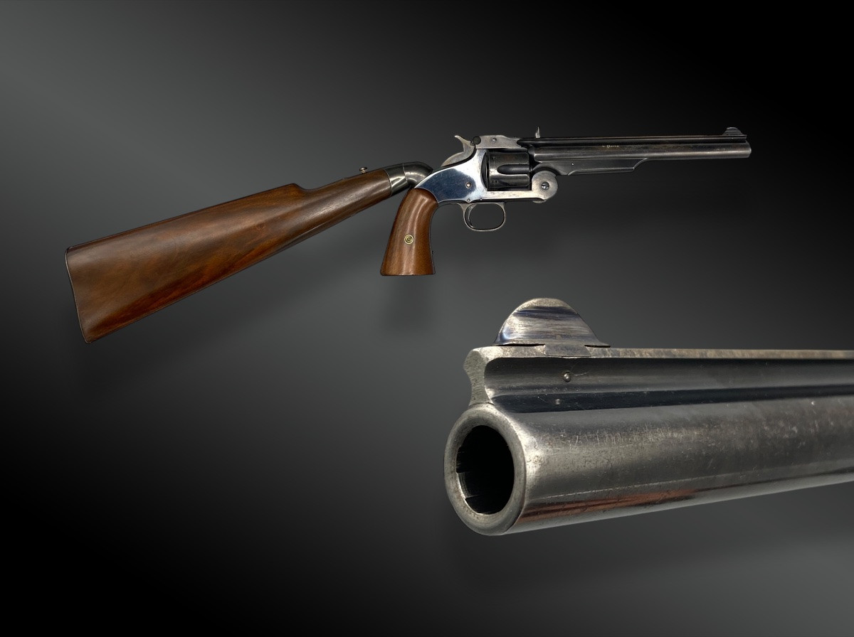 Coffret Revolver Smith et Wesson N°3 avec crosse additionnelle, fini par Gastinne Renette. -photo-3