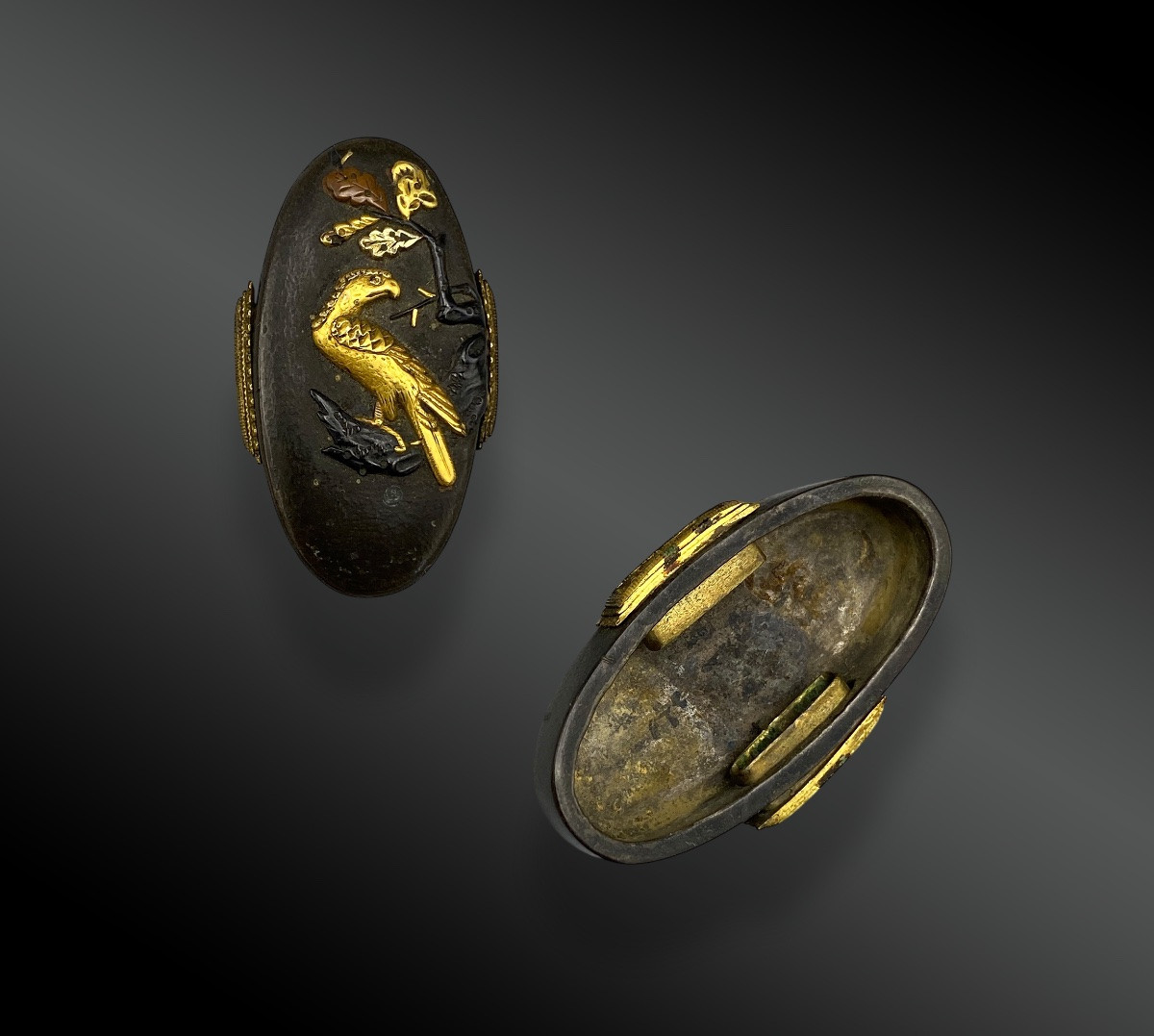 ENSEMBLE FUCHI KASHIRA, MENUKI, KOZUKA Japon, fin XIXème-photo-3