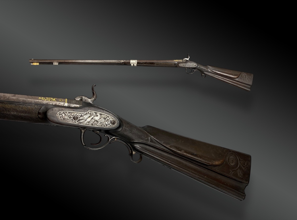 Percussion Rifle, Miquelet Lock - Seville - Spain 19th Century-photo-2