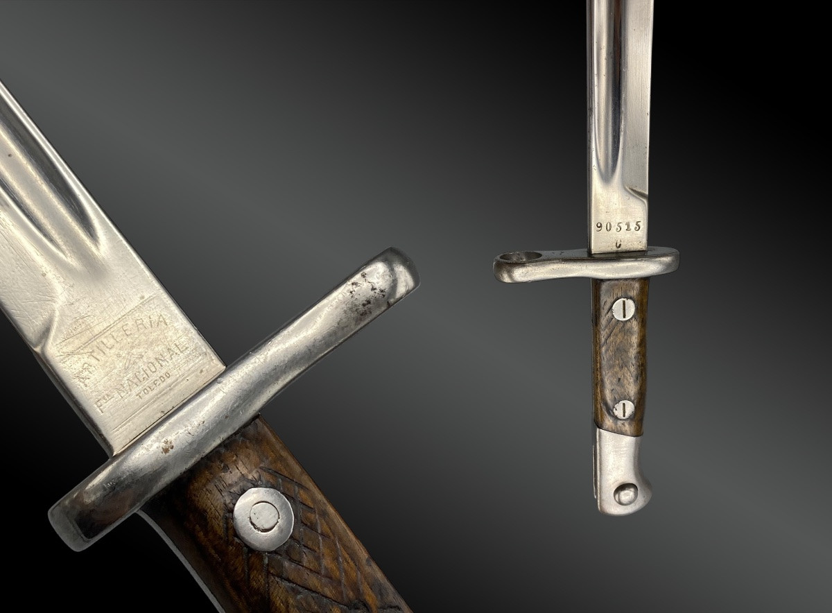 BAÏONNETTE modèle 1893, Artillerie Tolède, avec fourreau. Espagne XIXème siècle-photo-2