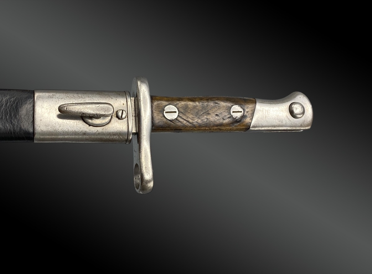 BAÏONNETTE modèle 1893, Artillerie Tolède, avec fourreau. Espagne XIXème siècle-photo-4