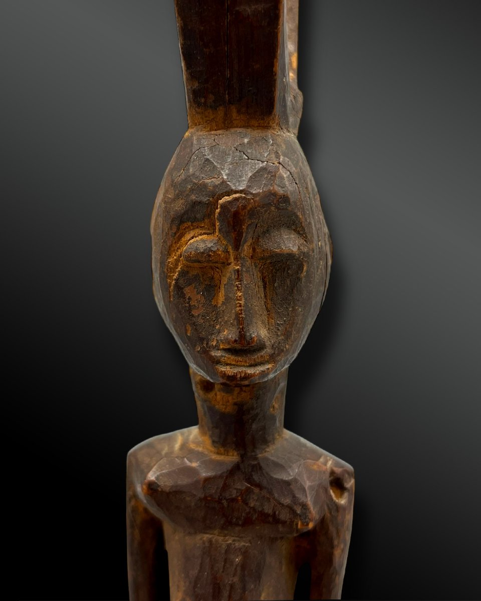 Slingshot Baoulé Culture, Ivory Coast First Half Of The 20th Century Wood-photo-3