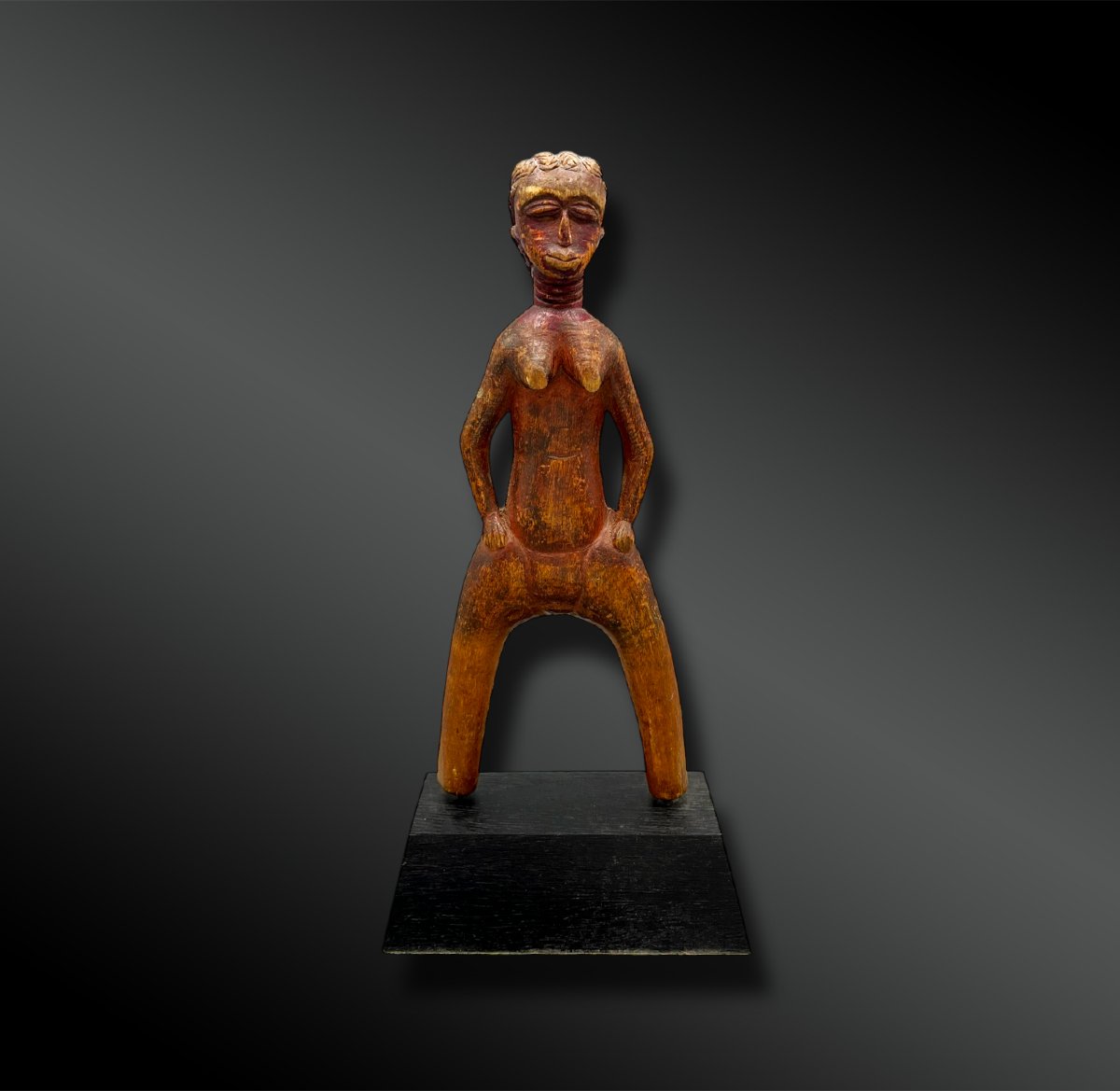 LANCE-PIERRE Culture Baoulé, Côte d'Ivoire Première moitié du XXème siècle Bois et pigments -photo-2