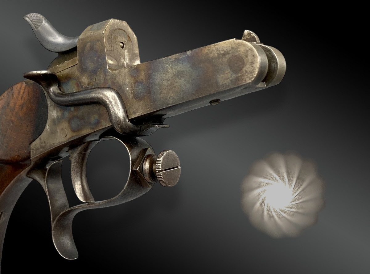 Coffret avec une PAIRE DE PISTOLETS D’ASSAUT SYSTEME DEVILLIER France XIXème siècle.-photo-2