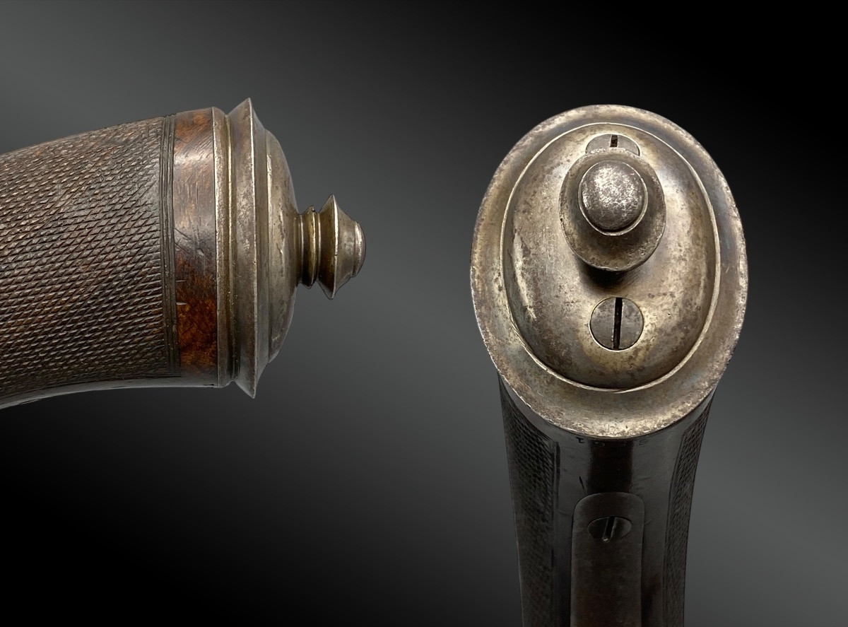 Coffret avec une PAIRE DE PISTOLETS D’ASSAUT SYSTEME DEVILLIER France XIXème siècle.-photo-4