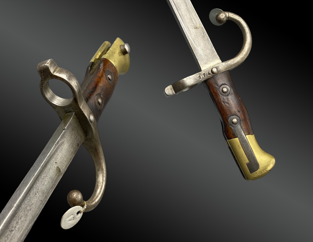 Sword Bayonet Gras Type 1874 – School – With Scabbard. France 19th Century-photo-2