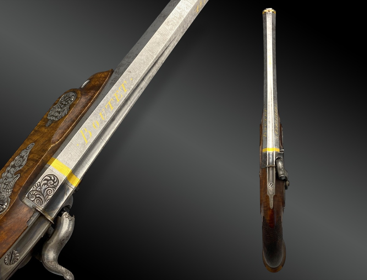 PISTOLET D’HONNEUR à PERCUSSION, par Nicolas BOUTET France - XIXème siècle.-photo-4